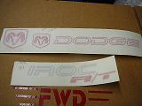 Iroc R/T Decal Set  Red/Silver